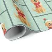 Golden Retriever Winter Muster Geschenkpapier (Rolleneckpunkt)