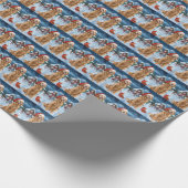 Golden Retriever Winter Wunderland Weihnachtsfreud Geschenkpapier (Ecke)