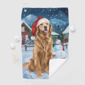 Golden Retriever Winter Wunderland Weihnachtsfreud Golfhandtuch (Insitu)