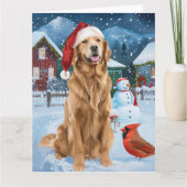 Golden Retriever Winter Wunderland Weihnachtsfreud Karte (Vorderseite)