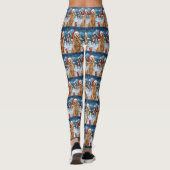Golden Retriever Winter Wunderland Weihnachtsfreud Leggings (Rückseite)