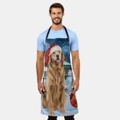 Golden Retriever Winter Wunderland Weihnachtsfreud Schürze (Getragen)