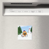 Golden Retriever Winterlandschaft Magnet (In Situ (Geschirrspüler))