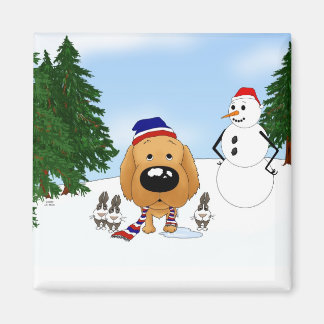 Golden Retriever Winterlandschaft Magnet