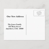 Golden Retriever Wir haben eine neue Adresse versc Ankündigungspostkarte (Rückseite)