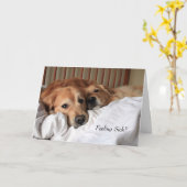 Golden Retriever wird bald zu Grußkarten Karte (Gelbe Blume)