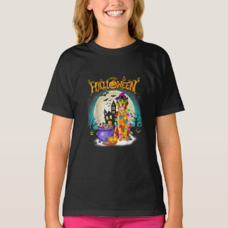Golden Retriever Witch Costumes  Halloween Lights T-Shirt