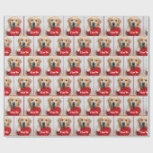 Golden Retriever With a Red Heart Pillow Geschenkpapier (Flach)