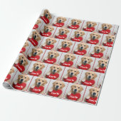 Golden Retriever With a Red Heart Pillow Geschenkpapier (Ungerollt)