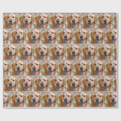 Golden Retriever with Red Lipstick Kisses Geschenkpapier (Flach)