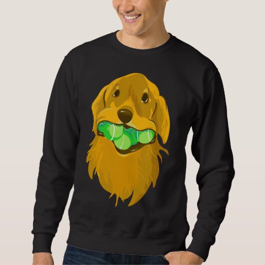 Golden Retriever With Tennis Balls Active Sweatshirt (Vorderseite)