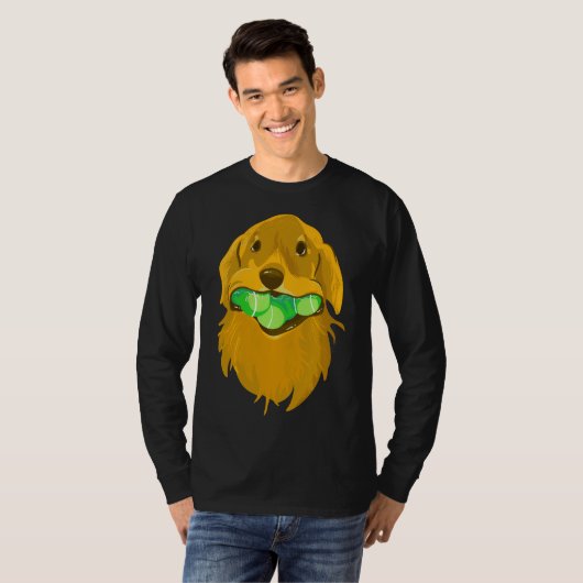 Golden Retriever With Tennis Balls Active T-Shirt (Vorne ganz)