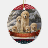 Golden Retriever Xmas Keramik Ornament (Links)
