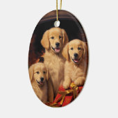 Golden Retriever Xmas Keramik Ornament (Links)