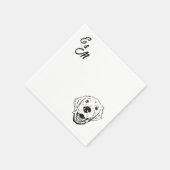 Golden Retriever zeichnend Cocktail Serviette (Ecke)