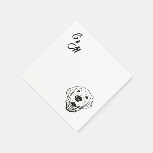 Golden Retriever zeichnend Cocktail Serviette (Ecke)