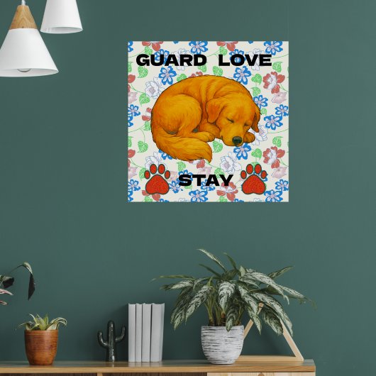 Golden Retriever, Zitat Poster (Wohnzimmer 1)