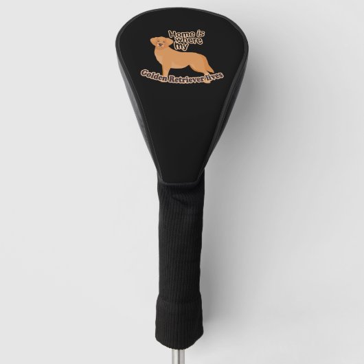 Golden Retriever Zuhause Golf Headcover (Vorderseite)
