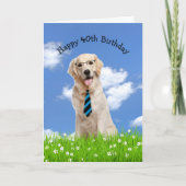 Golden Retriever zum 40. Geburtstag Karte (Vorderseite)