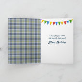 Golden Retriever zum Geburtstag Kariert Karte (Innenseite)