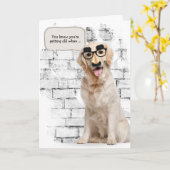 Golden Retriever zum Geburtstag Karte (Gelbe Blume)