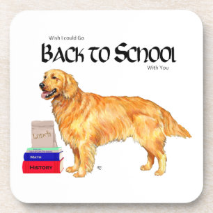 Golden Retriever Zurück zur Schule Getränkeuntersetzer