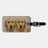 Golden retriever-Zwillings-Gepäck-Deckel Gepäckanhänger (Vorderseite horizontal)