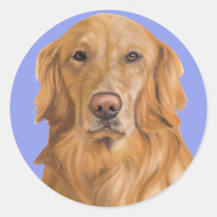 Golden retrieveraufkleber runder aufkleber