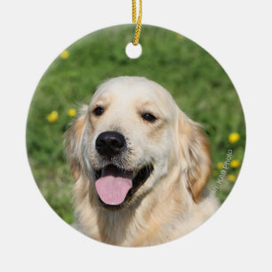 Golden retrieverHeadshot 1 Keramik Ornament