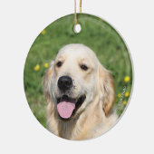 Golden retrieverHeadshot 1 Keramik Ornament (Links)