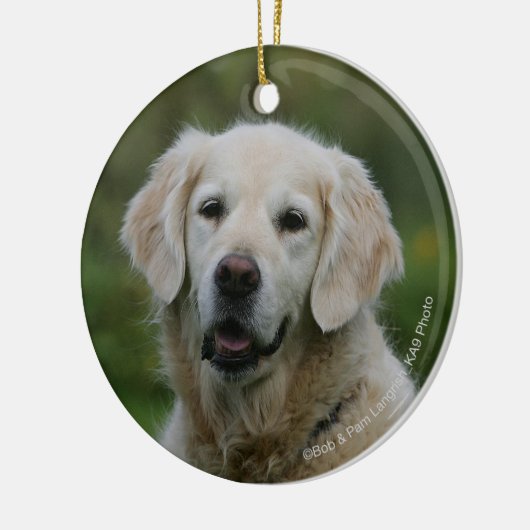 Golden retrieverHeadshot 2 Keramikornament (Links)