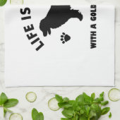 golden retrieverhundeentwurf geschirrtuch (Gefaltet)