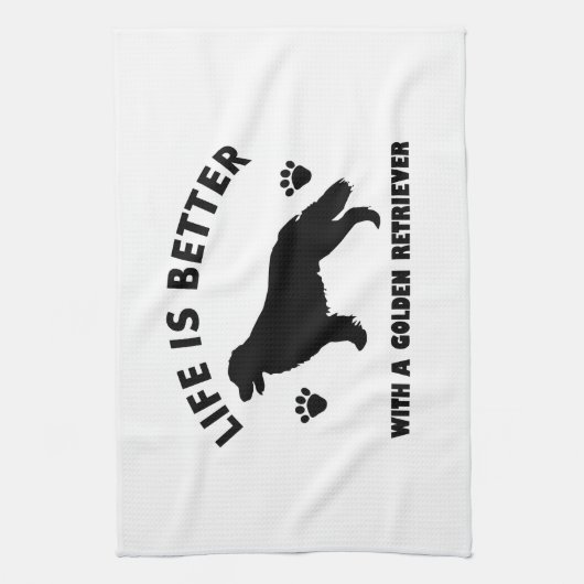 golden retrieverhundeentwurf geschirrtuch (Vertikal)