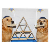 Golden retrievermatzo-Spaß-Passahfest Große Geschenktüte (Rückseite)