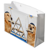 Golden retrievermatzo-Spaß-Passahfest Große Geschenktüte (Rückseite Schrägansicht)