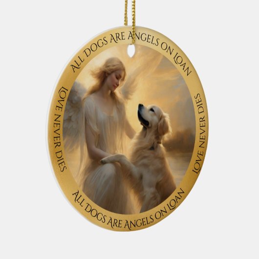 Golden RetrieverPersonalisierte Angel-Gedenkstätte Keramik Ornament (Rechts)