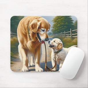 Golden Retrievers an der Leine Mousepad