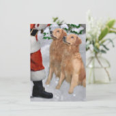 Golden Retrievers Begegnung Weihnachtskarte (Stehend Vorderseite)