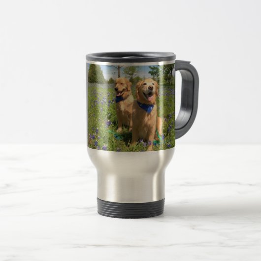 Golden Retrievers Bluebonnet Tasse (VorderseiteRechts)