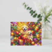 GOLDEN RETRIEVER'S CHRISTMAS ~ Postcard Postkarte (Stehend Vorderseite)