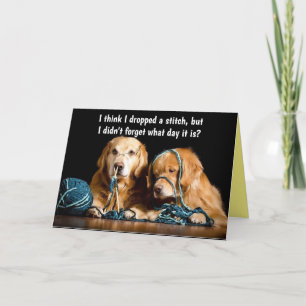 Golden Retrievers Funny Birthday Stitches Karte