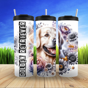Golden Retriever's Gentle Garden Thermosbecher