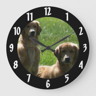 Golden Retrievers Große Wanduhr
