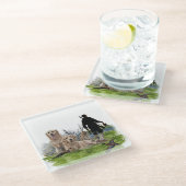 Golden Retrievers - Hervorragende Jagdhunde Glasuntersetzer (Schrägansicht)