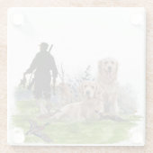 Golden Retrievers - Hervorragende Jagdhunde Glasuntersetzer (Rückseite)