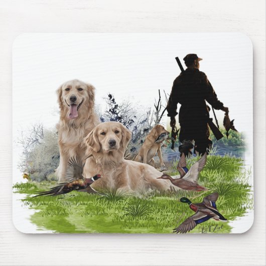 Golden Retrievers - Hervorragende Jagdhunde Mousepad (Vorne)