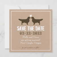 Golden Retrievers Hochzeit Sichern Sie das Datum