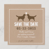 Golden Retrievers Hochzeit Sichern Sie das Datum Einladung (Vorne/Hinten)
