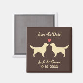 Golden Retrievers Hochzeit Sichern Sie das Datum Magnet (Vorderseite/Rückseite)