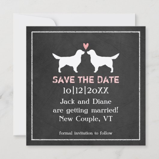 Golden Retrievers Hochzeit Sichern Sie das Datum Save The Date (Vorderseite)